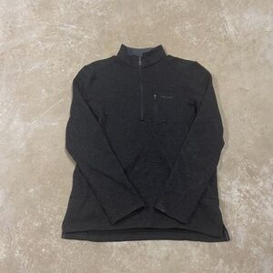 Woolrich Quarter Zip Sweater Men's L/G Gray/Charcoal Knit Fleece Pullover